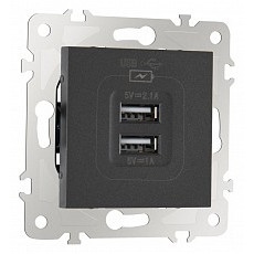 Розетка usb, без рамки arte milano am-203 203.46-1.black